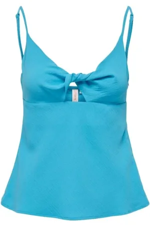 ONLY Dames, Tops, Blauw, Maat: L Poliester