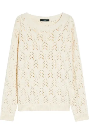 Max Mara Dames, Truien, Wit, Maat: S Katoen
