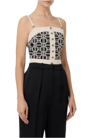 Elisabetta Franchi Dames, Tops, Zwart, Maat: L Viscose