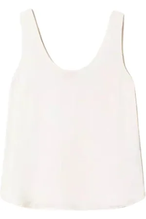 Twin-Set Dames, Tops, Wit, Maat: 2XS Satijn