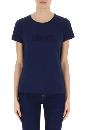 Liu Jo Dames, Tops, Blauw, Maat: 2XS Katoen