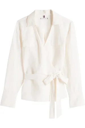 Tommy Hilfiger Dames, Blouses & Shirts, Geel, Maat: L Linnen