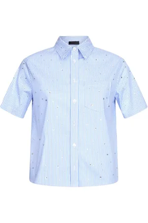 Liu Jo Dames, Blouses & Shirts, Blauw, Maat: M Katoen