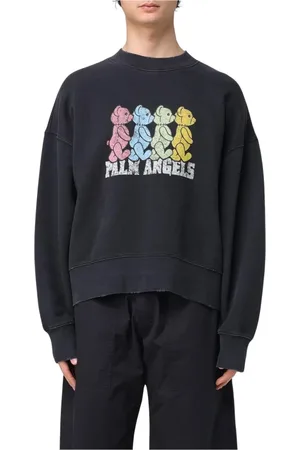 Palm Angels Heren, Sweatshirts & Hoodies, Zwart, Maat: XL Katoen