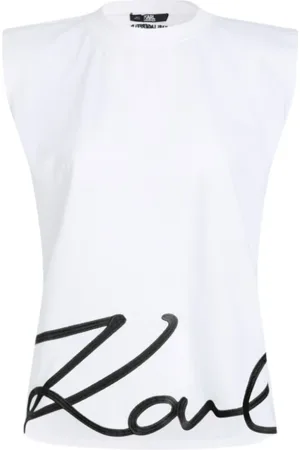 Karl Lagerfeld Dames, Tops, Wit, Maat: S Katoen
