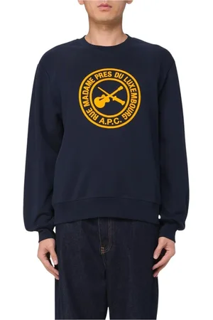 A.P.C. Heren, Sweatshirts & Hoodies, Blauw, Maat: L Katoen