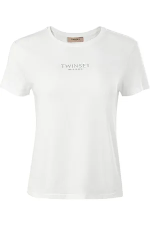 Twin-Set Dames, Tops, Wit, Maat: 2XS Katoen