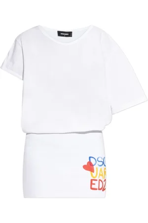Dsquared2 Dames, Jurken, Wit, Maat: XS Katoen
