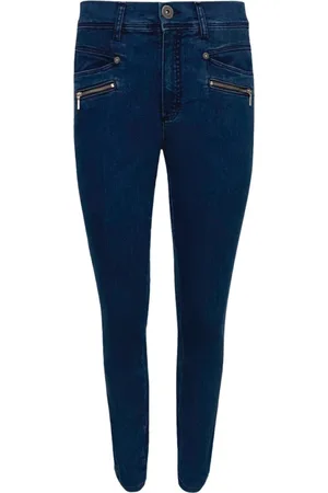 2-Biz Dames, Jeans, Blauw, Maat: L Katoen