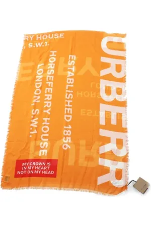 Burberry Dames, Pre-owned, Oranje, Maat: ONE Size Wol