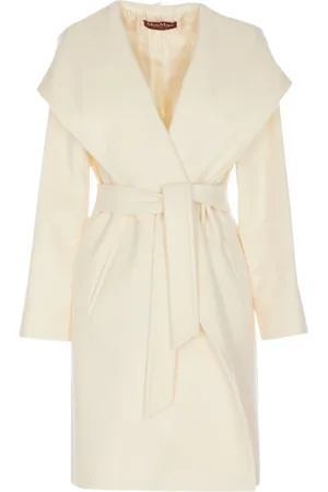 Max Mara Dames, Mantels, Wit, Maat: S Wol