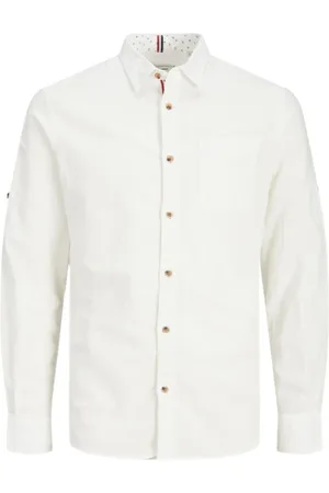JACK & JONES Heren, Overhemden, Wit, Maat: M Katoen
