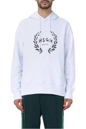Msgm Heren, Sweatshirts & Hoodies, Wit, Maat: XL Katoen