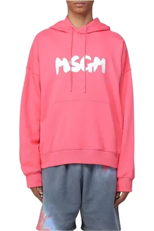 Msgm Heren, Sweatshirts & Hoodies, Roze, Maat: S Katoen