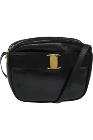 Salvatore Ferragamo Dames, Pre-owned, Zwart, Maat: ONE Size Leer