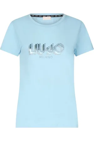 Liu Jo Dames, Tops, Blauw, Maat: L Katoen
