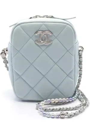 CHANEL Dames, Pre-owned, Blauw, Maat: ONE Size Leer
