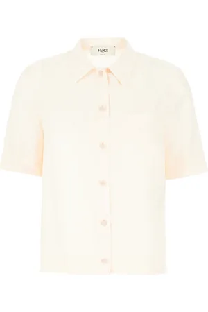 Fendi Dames, Blouses & Shirts, Oranje, Maat: XS Katoen