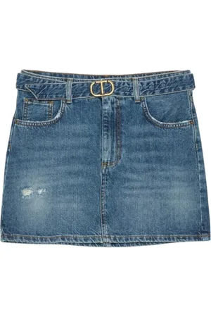 Twin-Set Dames, Rokken, Blauw, Maat: 2XS Denim
