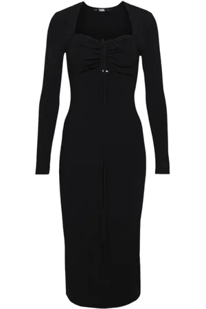 Karl Lagerfeld Dames, Jurken, Zwart, Maat: S Viscose