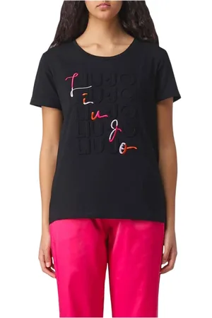 Liu Jo Dames, Tops, Zwart, Maat: 2XS Katoen