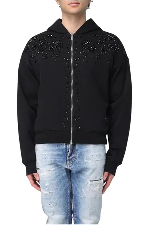 Dsquared2 Heren, Sweatshirts & Hoodies, Zwart, Maat: L Katoen