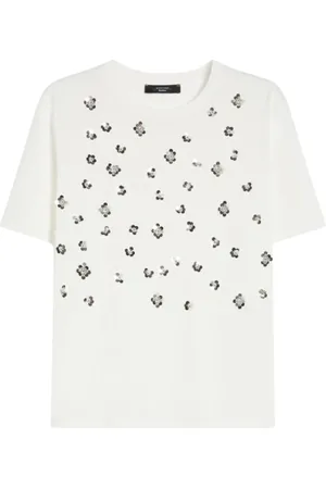 Max Mara Dames, Tops, Wit, Maat: M Katoen