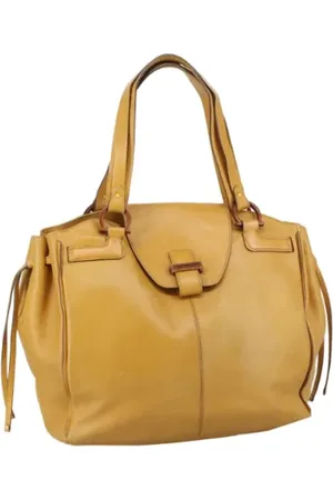 Salvatore Ferragamo Dames, Pre-owned, Geel, Maat: ONE Size Leer