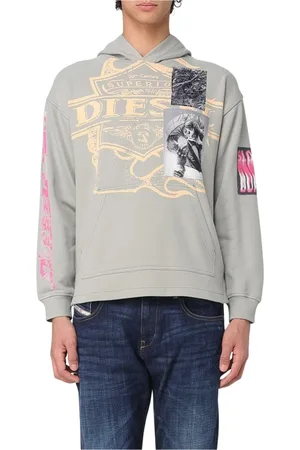 Diesel Heren, Sweatshirts & Hoodies, Grijs, Maat: XS Katoen