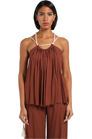 ERIKA CAVALLINI Dames, Tops, Bruin, Maat: M