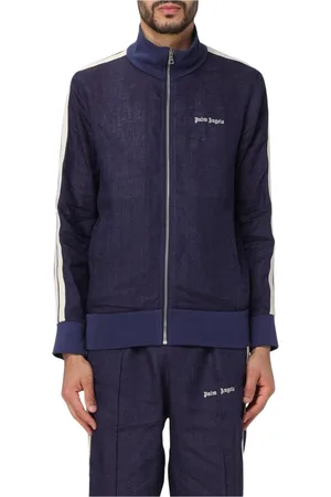 Palm Angels Heren, Sweatshirts & Hoodies, Blauw, Maat: M Nylon