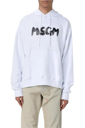 Msgm Heren, Sweatshirts & Hoodies, Wit, Maat: XL Katoen