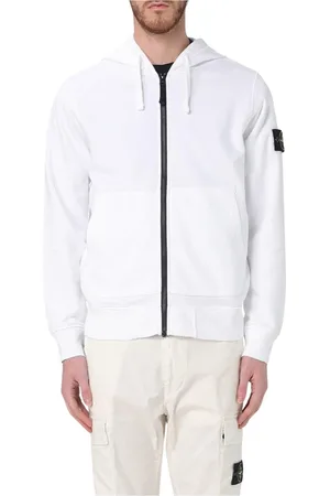 Stone Island Heren, Sweatshirts & Hoodies, Wit, Maat: XS Katoen