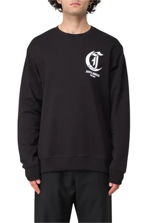 Roberto Cavalli Heren, Sweatshirts & Hoodies, Zwart, Maat: XS Katoen