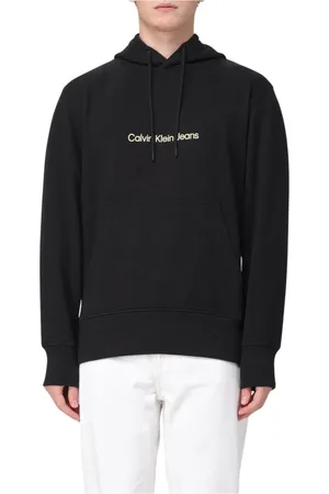 Calvin Klein Heren, Sweatshirts & Hoodies, Zwart, Maat: L Katoen