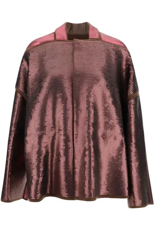 Rick Owens Dames, Jassen, Paars, Maat: ONE Size Wol