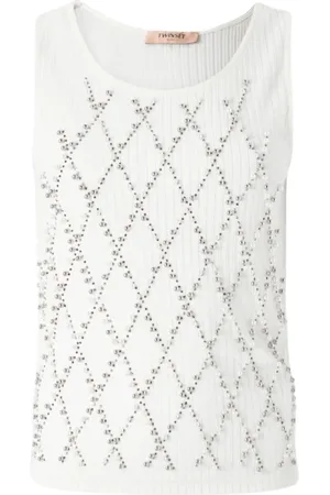Twin-Set Dames, Tops, Wit, Maat: XS Katoen