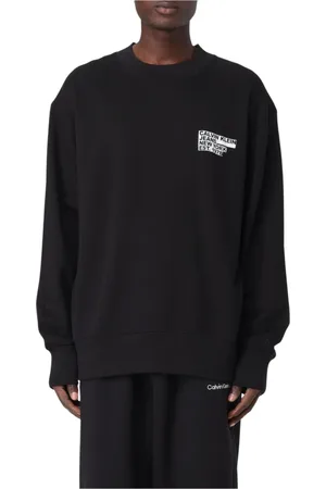 Calvin Klein Heren, Sweatshirts & Hoodies, Zwart, Maat: L Katoen