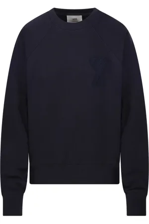 Ami Dames, Sweatshirts & Hoodies, Blauw, Maat: M Katoen