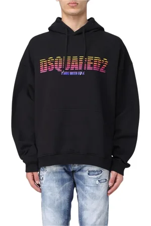 Dsquared2 Heren, Sweatshirts & Hoodies, Zwart, Maat: M Katoen