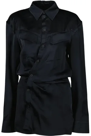 OFF-WHITE Dames, Blouses & Shirts, Zwart, Maat: XS Satijn
