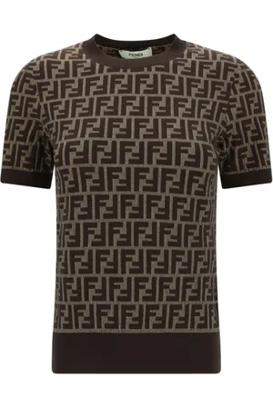 Fendi Dames, Tops, Bruin, Maat: S Katoen