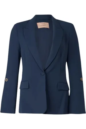 Twin-Set Dames, Jassen, Blauw, Maat: XL Poliester
