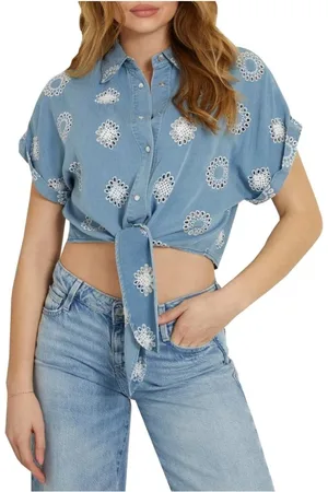 Guess Dames, Overhemden, Blauw, Maat: L Denim