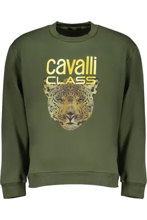 Roberto Cavalli Heren, Sweatshirts & Hoodies, Groen, Maat: M Fleece