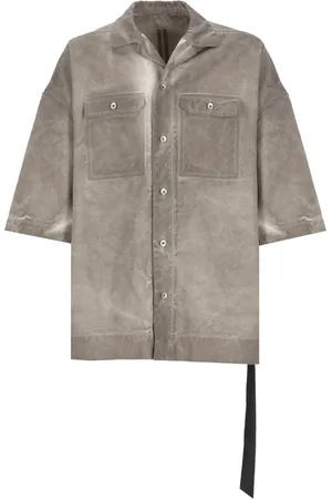 Rick Owens Heren, Overhemden, Grijs, Maat: M Katoen