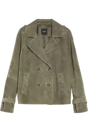 Max Mara Dames, Jassen, Groen, Maat: S Suède