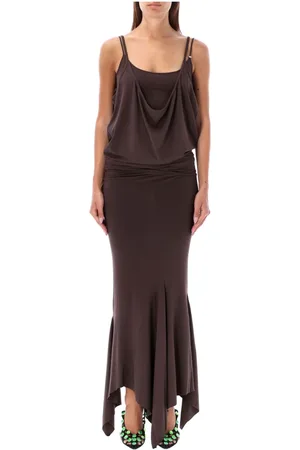 The Attico Dames, Jurken, Bruin, Maat: S Viscose