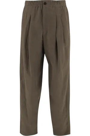 Giorgio Armani Heren, Broeken, Bruin, Maat: XL Linnen