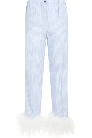 Miu Miu Dames, Broeken, Blauw, Maat: 2XS Katoen